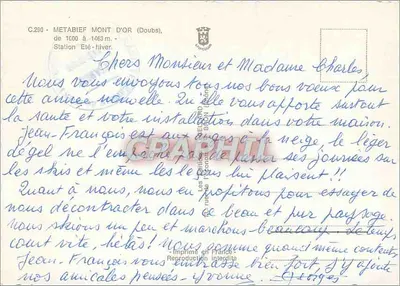 Métabief Mont d'Or — Estação de esqui — editor C.290 — Verso