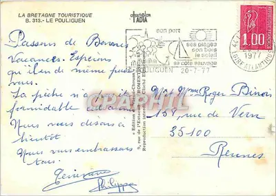 Le Pouliguen — porto e cais — Edição da Estaque Cromática — Verso
