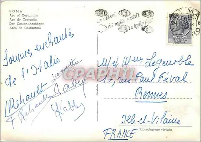 Rzym — Arcus Costantinianus — widok z monumentu rzymskiego — wydawca nieznany — Rewers