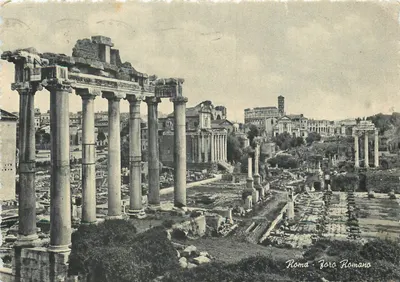Rzym — Foro Romano — widok ruin antycznych — wydawca nieznany