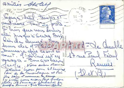 Wielkie szczyty Alp — widok na Mont Blanc (4807 m) z Brevent — Wydawnictwo EDY (Savoie) — Rewers