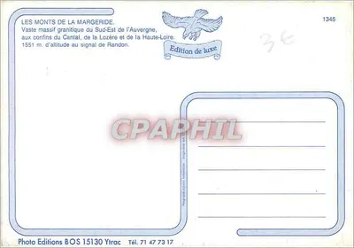 A Margeride — Monts de la Margeride — Edição de luxo, n°1345 — Verso