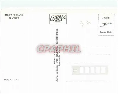 Vaca de Cantal — paisagem rural — COMPA-CARTERIE — Verso