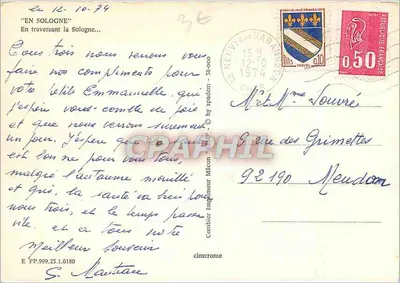Sologne — Szlak otoczony różowymi bujami — wydawca Cimy — Rewers