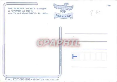Le Puy-Mary — Alt. 1787 m — Editions Bos — Reverso