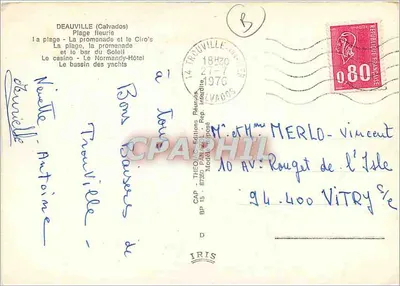 Deauville — Praia, promenade, cassino, bassina dos iates — Éditions IRIS — Verso