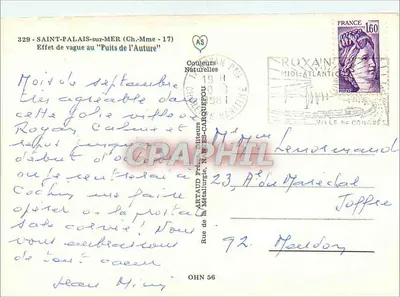 Saint-Palais-sur-Mer — Efeito de onda no "Puits de l'Auture" — Artaud prédateurs editores — Verso