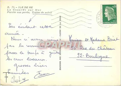 La Couarde sur Mer — Porche aux pavés, Trainée de soleil — Éditions des Sérifons — Rewers