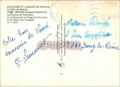 Basen w Foncillon i Pałac Kongresów — Royan (Charente-Maritime) — Éditions d'Art Yvon Paris — Rewers