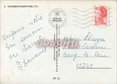 Charente-Maritime — Carta postal panorâmica com mapa e locais — Artaud Frères, n°2 — Verso