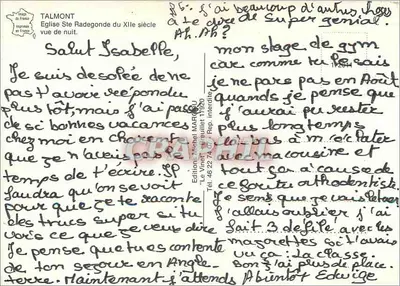 Igreja de Santa Radegunda — vista noturna — Edições Michel Marcou — Verso