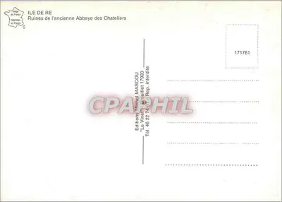 Ruiny starej Abbatii Chateliers — Wyspa Ré — Wydawnictwo Michel MARCOU — Rewers