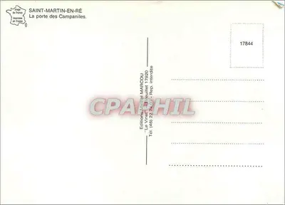Saint-Martin-en-Ré — A porta dos Campaniles — Éditions Michel MARCOU — Verso