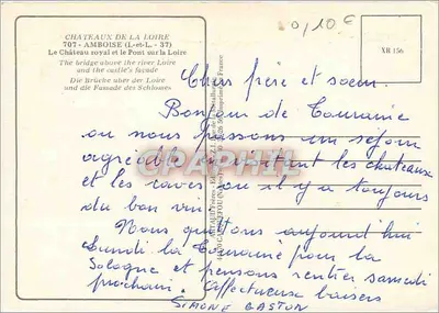 Zamek Loary — Amboise (Loire-Atlantique) — Wydawca Art & J. Dufou (XR 156) — Rewers