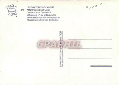 Zamek w Amboisie — Wydawca Greff, nr 374-1 — Rewers