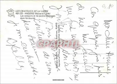 Angers — Os muros e os jardins adaptados nos fosse — Edições Gréff — Verso