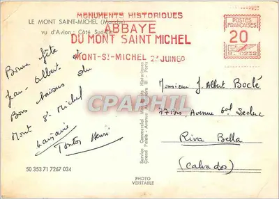 Mont Saint-Michel — luchtfoto zuid-oostkant — Service Commercial Monuments Historiques — Achterkant