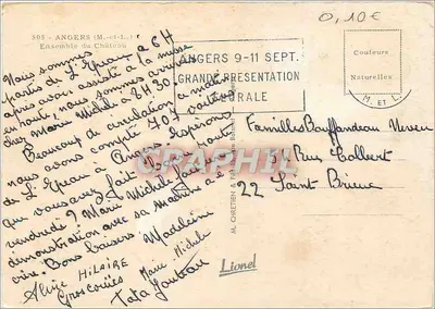 Zamek w Angers — ruiny rzymskie i historyczne — Lionel, nr 505 — Rewers