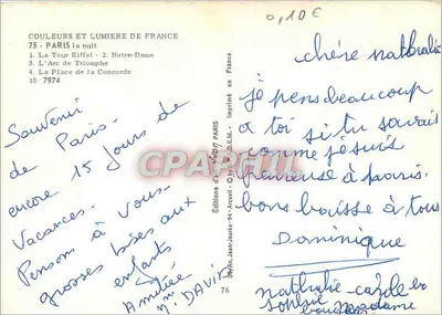 Paryż w nocy — 4 sceny nocne — Éditions Jean-Jaures — Rewers