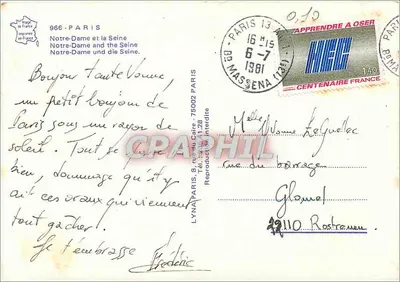 Notre-Dame de Paris — a Sena — editor LYNAPARIS, n° 966 — Verso