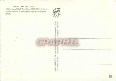 Nossa Senhora de Paris — o coro e a nave central — órgão de Cavaillé-Coll — Verso