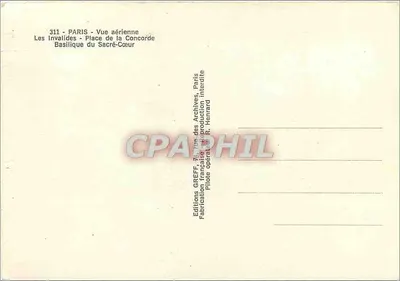 Paryż - Widok z powietrza - Les Invalides - Bazylika Sacré-Cœur — Rewers