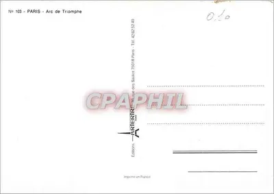 Paryż - Arc de Triomphe — zimowy widok z Eiffel Tower w tle — Wydawnictwo ARTERIRE — Rewers