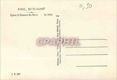 Kościół Świętego Etienne du Mont — Paryż — Wydawnictwo Sztuki 'Yvon' — Rewers