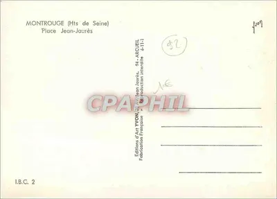 Montrouge (Wysokie Paryż) — Plac Jean-Jaurès — Wydawnictwo Art Yvon — Rewers