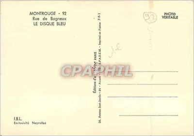 Montrouge - Rue de Bagneux — Le Disque Bleu — Wydawnictwo Jean-Jaurès — Rewers