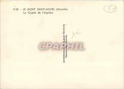 Il Monte Saint-Michel (Manche) — La Cripta dell'Aquilon — Albert Monnier, N°20 — Verso