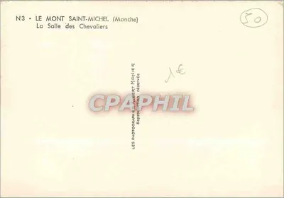 Widok wewnętrzny Sali Rycerzy na Mont Saint-Michel — Albert Monnier, N°3 — Rewers