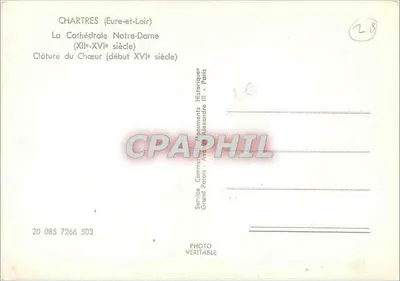 Chartres (Eure-et-Loir) — Katedra Notre-Dame — Zamykanie chóru (początek XVI wieku) — Service Commercial Monuments Historiques Alexandre III - Paryż — Rewers