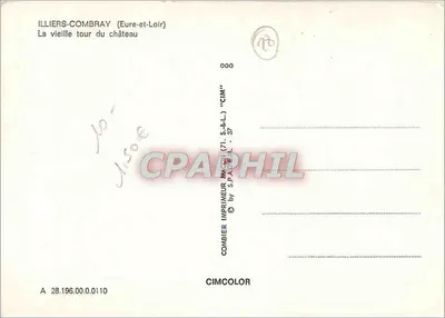 Illiers-Combray — Stara wieża zamku — Combiér Drukarnia MA-CO (71, S.&L.) — Rewers