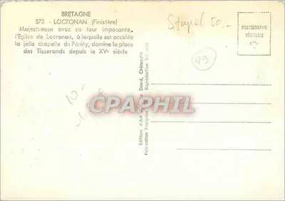 Igreja de Locronan — Bretanha (Finistère) — Éditions d'Art Française — Verso