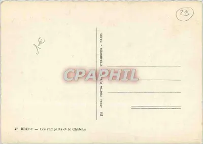 Brest — Os muros e o Castelo — «REAL PHOTO» C. de Strasbourg - Paris — Verso