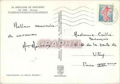 Mulheres e crianças em trajes tradicionais holandeses — Editor: La Bretagne en Couleurs, Fouesnant-Benodet-Concarneau — Verso