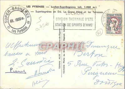 Luchon-Superbagnères — Wielki Hotel i Terrasy — Wydawnictwo Alix — Rewers