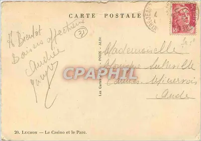 Luchon — O Casino e o Parque — Les Cartes Postales - POUX - ALBI — Verso