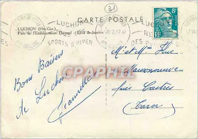 Paisagem de lago com cisnes — Luchon (Haute-Garonne) — editor não identificado — Verso