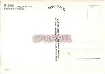 Bazas — Catedral de São João e Passeio da Brecha — Edição de Luxo — Verso
