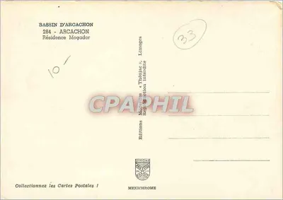 Bassin d'Arcachon — Résidence Mogador — Éditions Méxichrome — Verso