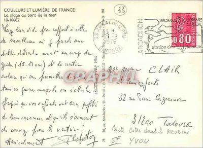 Piaszczysty brzeg morza — Kolory i światło Francji — Wydawnictwo Arcachon — Rewers