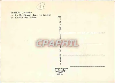 Béziers (Hérault) — Spacer po ogrodach Le Plateau des Poètes — CIM — Rewers