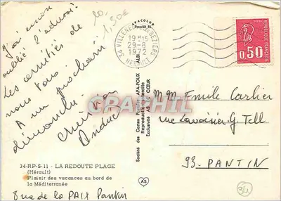 A Praia da Redoute — Hérault — Sociedade das Cartas Postais APA-POUX — Verso