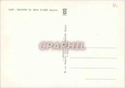 Praia e porto do Grau d'Agde — Lembrança do Grau d'Agde (Hérault) — Éditions Lyon-Villeurbanne — Verso