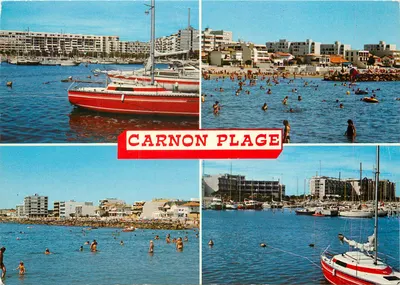 Carnon Plage — vista do porto e praia — Edições S.L. & DA Fotocolor Kodak Entachrone