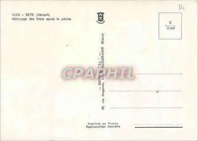 Czyszczenie sieci po rybacku — Sète (Hérault) — Wydawnictwo Lyon-Milleurbanne — Rewers