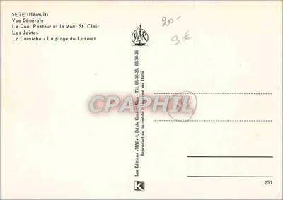 Sete (Hérault) — Vista Geral — Les Éditions MAR — Verso