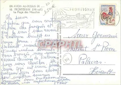 Plage des Mouettes — Frontignan (Hérault) — Edição Lapie — Verso